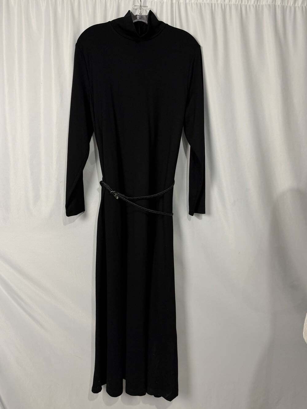 NWT Anne Klein Women’s Serenity Ribbed Dress Long Sleeve Black Size XL